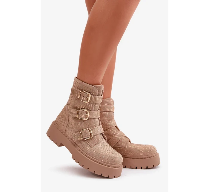 Zateplené Dámské Kotníkové Boty s Ozdobou Béžové Ciascia Zateplené Dámské Kotníkové Boty s Ozdobou Béžové Ciascia