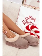 Dámské domácí pantofle s kožíškem – khaki Eveline Dámské domácí pantofle s kožíškem – khaki Eveline