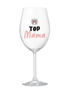TOP MÁMA - čirá sklenice na víno 350 ml
