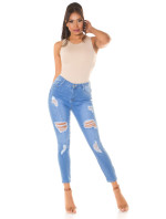 Sexy Highwaist Skinny Jeans "perfect blue" ripped