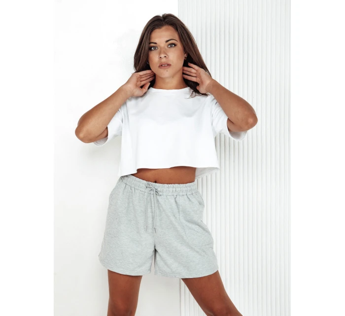 Dámské teplákové šortky PELLA light grey FashionStreet SY0416