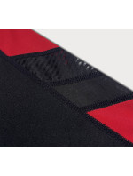 Černo-červené sportovní legíny se vsadkami podél nohavic (Y6841)