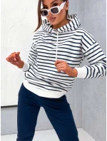 Tmavě modrý dámský bavlněný teplákový komplet s mikinou model 21777414 - Moon