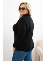 Dámský svetr Plus Size z viskózy s rolákem černý Dámský svetr Plus Size z viskózy s rolákem černý