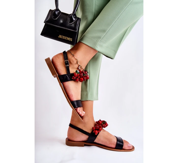 Módní sandály s korálky Černá model 21591699 - Boto