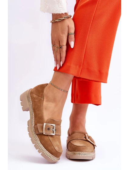 Módní semišové mokasíny tmavě béžové Eloisa Módní semišové mokasíny tmavě béžové Eloisa