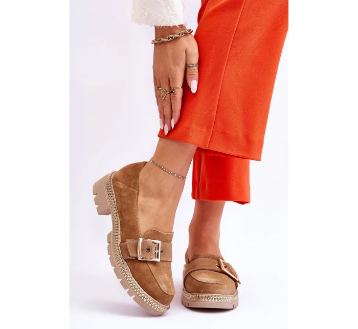 Módní semišové mokasíny tmavě béžové Eloisa Módní semišové mokasíny tmavě béžové Eloisa