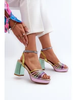 Dámské sandály na podpatku D&A CR920 Multikolor