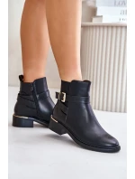 Dámské boty na nízkém podpatku eko kůže černé model 21674185 - Boto Dámské boty na nízkém podpatku eko kůže černé model 21674185 - Boto