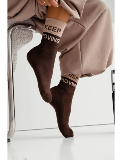 Dámské ponožky Keep Moving čokoládové