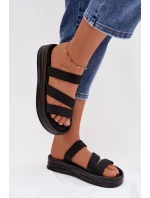 dámské pantofle na platformě s pásky Černé model 21943290 - Boto