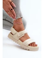 Dámské sandály na platformě Big Star Béžová Dámské sandály na platformě Big Star Béžová