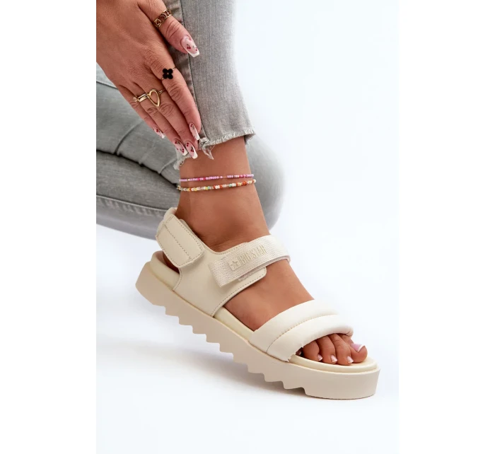 Dámské sandály na platformě Big Star Béžová Dámské sandály na platformě Big Star Béžová