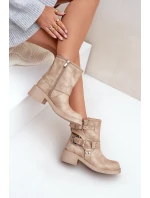 Dámské Kožené Kotníkové Boty Na Nízkém Bloku Podpatku S Pásky Zazoo 3644 Béžové Dámské Kožené Kotníkové Boty Na Nízkém Bloku Podpatku S Pásky Zazoo 3644 Béžové