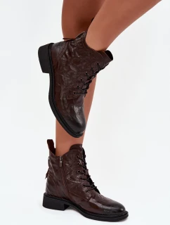 Dámské boty Artiker – zateplené, přírodní kůže, čokoládové