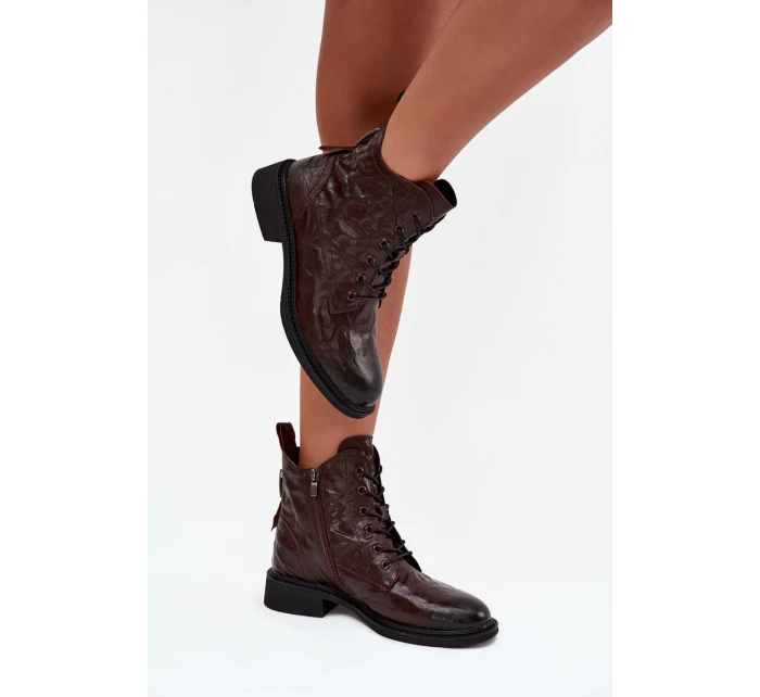 Dámské boty Artiker – zateplené, přírodní kůže, čokoládové Dámské boty Artiker – zateplené, přírodní kůže, čokoládové