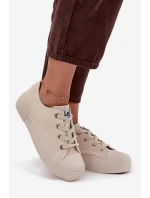 Dámské trampky na platformě LEE ISLA C WOMEN LOW – béžové
