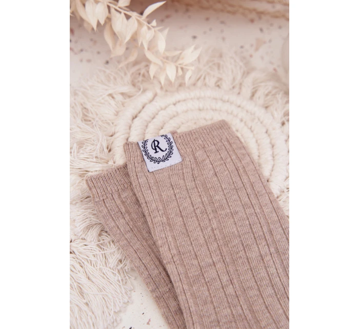 Dámské bavlněné žebrované ponožky – béžové Dámské bavlněné žebrované ponožky – béžové