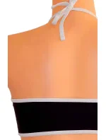 Dámské plavky dvoudílné sexy bikiny SULTRY polstrované košíčky zdobené bílými lemy černé - Černá - OEM Dámské plavky dvoudílné sexy bikiny SULTRY polstrované košíčky zdobené bílými lemy černé - Černá - OEM