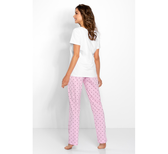 Dámské pyžamo Flawless Bílá s růžovou - Momenti Per Me
