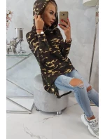 Mikina moro s dlouhými zády khaki+hnědá