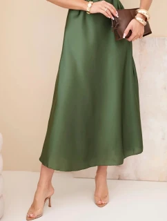 Dámská viskózová rozšířená sukně khaki