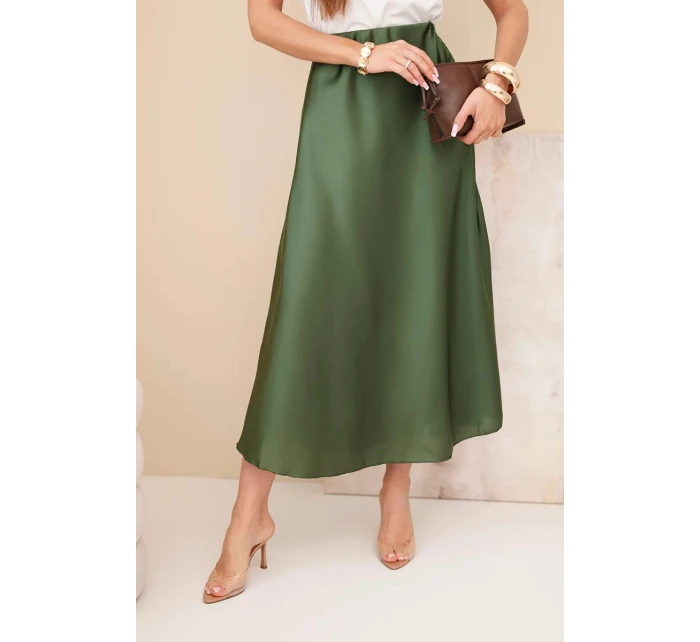 Dámská viskózová rozšířená sukně khaki