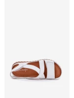 Dámské Kožené Sandály Na Suchý Zip model 21702019 Bílé - Maciejka