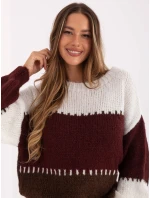 Sweter MI SW model 21314474 bordowy - FPrice Sweter MI SW model 21314474 bordowy - FPrice