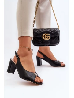 Elegantní sandály na vysokém podpatku se zdobením, Black Trasea