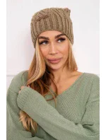 Čepice s fleecem Paulina K227 khaki - Oliwier