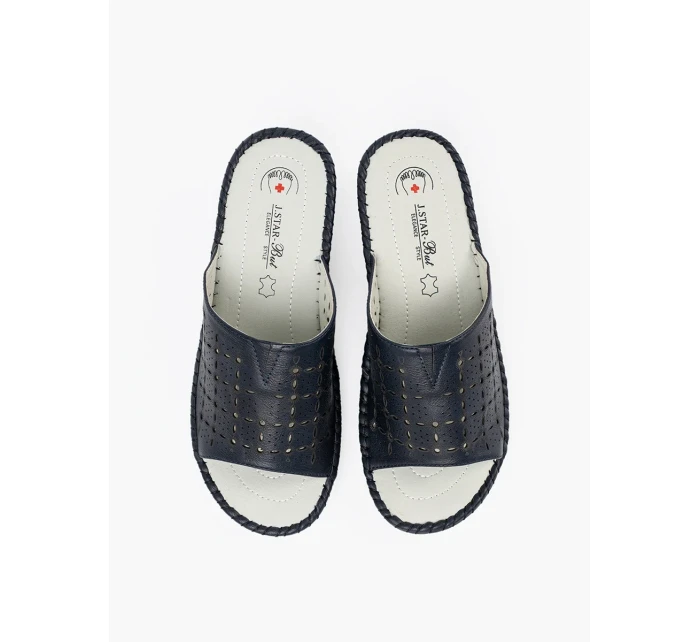 Jedinečné nazouváky dámské tmavě modré na klínku Jedinečné nazouváky dámské tmavě modré na klínku