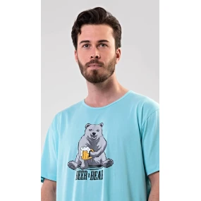 Pánská noční košile s krátkým rukávem and model 17613322 - Vienetta MAN Pánská noční košile s krátkým rukávem and model 17613322 - Vienetta MAN