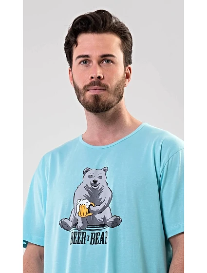 Pánská noční košile s krátkým rukávem and model 22408382 - Vienetta MAN Pánská noční košile s krátkým rukávem and model 22408382 - Vienetta MAN