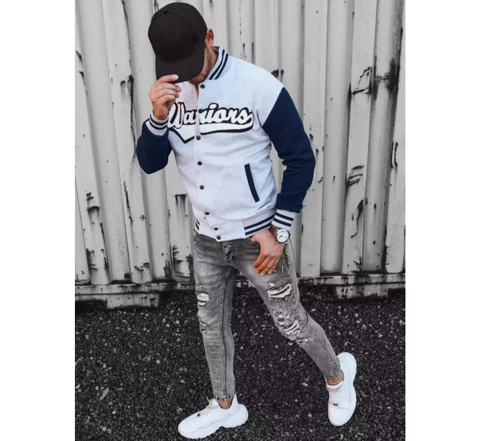 Pánská šedá mikina na zip FashionStreet BX5431