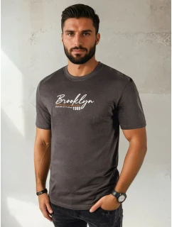 Pánské tmavě šedé tričko s potiskem FashionStreet RX5404