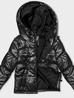 Krátká černá dámská oversize bunda model 21246262 - J.STYLE