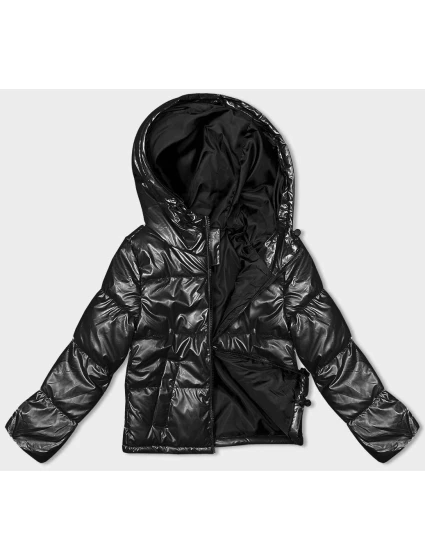 Krátká černá dámská oversize bunda model 21246262 - J.STYLE Krátká černá dámská oversize bunda model 21246262 - J.STYLE