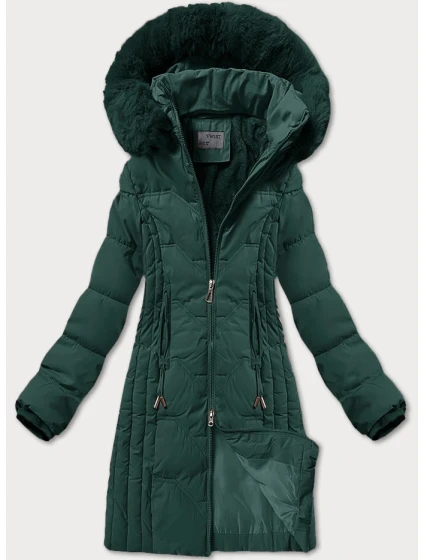 Tmavě zelená zimní bunda s odepínací kapucí  model 21248739 - S'WEST