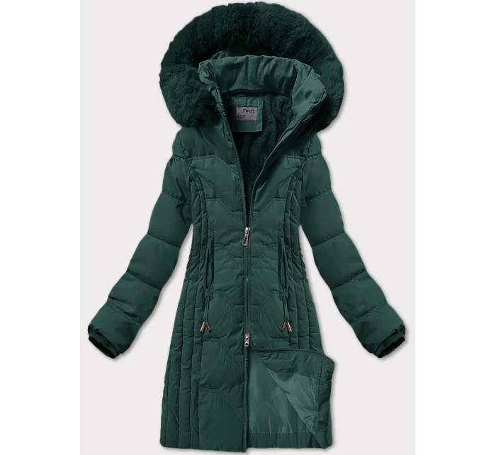 Tmavě zelená zimní bunda s odepínací kapucí  model 21248739 - S'WEST