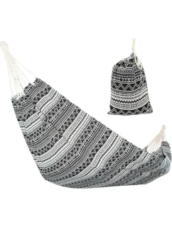 ZAHRADNÍ HAMMAK 1 OSOBA 200x100 cm ETNO S PŘIKRÝVKOU 1063980