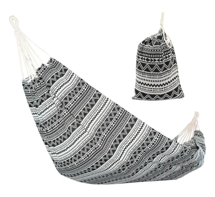 ZAHRADNÍ HAMMAK 1 OSOBA 200x100 cm ETNO S PŘIKRÝVKOU 1063980
