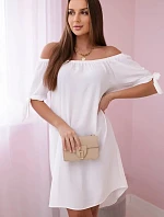 Šaty vázané na rukávech bílé