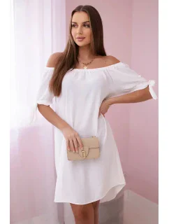 Šaty vázané na rukávech bílé