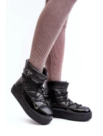 Dámské sněhule na platformě s mašlí černé model 21641625 - Boto Dámské sněhule na platformě s mašlí černé model 21641625 - Boto