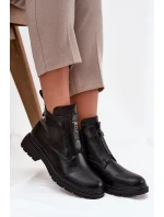 Zateplené dámské boty na zip s ozdobným detailem Černé model 21708398 - Boto Zateplené dámské boty na zip s ozdobným detailem Černé model 21708398 - Boto