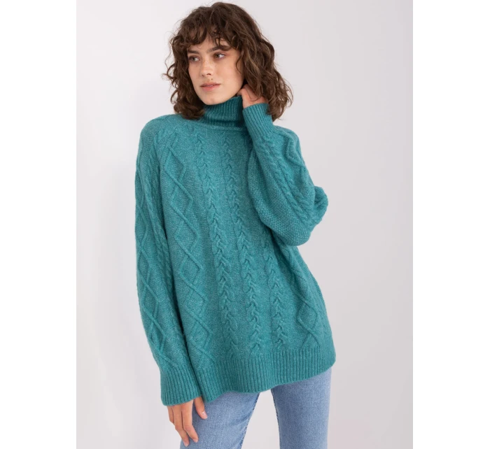 Sweter AT SW  turkusowy model 19014804 - FPrice