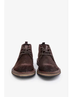 Semišové Pánské Šněrovací Kotníkové Boty Big Star OO174145 Tmavě hnědé