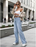 Dámské džíny s vysokým pasem a širokými nohavicemi modré FashionStreet UY2941