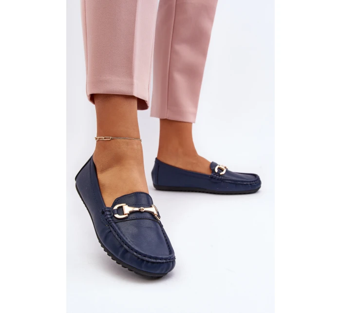 Dámské klasické mokasíny z ekokože v tmavě modré model 21651212 - Boto